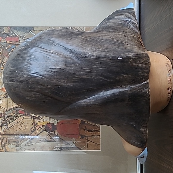 NATIVE AMERICAN INDIGENOUS WOMAN CHALKWARE BUST PROVINCIAL MOLD 1981 - Picture 2 of 10